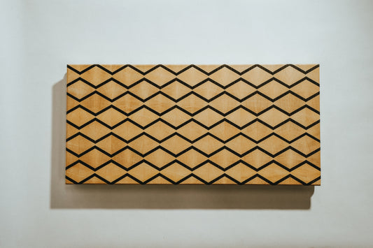 Stirnholz-Schneidebrett aus Ahorn & Amazakoué – 58 × 28 cm